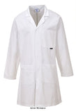 Portwest White Cotton Warehouse catering Lab Coat - C851 Coats Active-Workwear