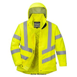 Yellow Portwest Women's Hi Vis Winter Ladies Jacket-LW74 Hi Vis Jackets PortWest Active Workwear The Women's Hi Vis Winter Jacket offers the wearer all the benefits of our contemporary silhouette and fit with the addition of a quilted lining for warmth and comfort. The angled reflective tape creates a modern and streamlined design. This insulated jacket along with its durable oxford fabric, curved back hem, adjustable cuffs and detachable hood is suitable for working in multiple of environments.
