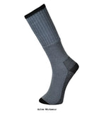 Grey Portwest Work Socks Cushioned Sole - Triple Pack - SK33 Socks Active-Workwear  Great value pack of three socks featuring a cushioned sole for wearer comfort and a durable reinforced heel and toe area. 
