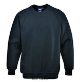 Portwest Workwear Uniform Work Sweatshirt - B300 Roma Workwear Hoodies & Sweatshirts Active-Workwear This comfortable sweatshirt is ideal for weekend wear or workwear. It comes in a choice of popular colour options with an appealing classic crew neck and relaxed fit. The raglan sleeve allows greater freedom of movement. This comfortable sweatshirt is ideal for weekend wear or workwear. It comes in a choice of popular colour options with an appealing classic crew neck and relaxed fit.