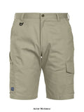 Khaki Projob 2505 Mens service Work Shorts-642505 Workwear Shorts & Pirate Trousers Projob Active-Workwear No pleat service shorts. Side pockets, safety pocket with zipper on right side. Two exterior back pockets. Two leg pockets. Left leg pocket with inner flap pocket for secure smartphone storage. Right multifunctional cargo pocket. D-ring in front. Loops under back pockets and leg pockets, Shell: 65% Polyester/35% Cotton, Weight: 245 g/m²