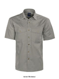 Silver Grey Projob 4201 Short Sleeved Mens Work Shirt Stud Fastening -644201 Shirts Polos & T-Shirts Projob Active-Workwear Short-sleeved shirt with press-studs. Two large breast pockets with bellow pleat. Sleeves designed for optimal freedom of movement. Double yokes and two pleats in back. Material: 65% polyester, 35% cotton - 190 g/m2