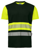 Black Yellow Projob 6020 Hi Vis Technical T-Shirt En Iso 20471 Class 1 tee Shirt -646020 Shirts Polos & T-Shirts Projob Active-Workwear Projob Tee shirt in functional material that rapidly transports moisture away from the skin. The garment dries quickly, keeping you fresh and dry all day. Shrink-proof and crease-resistant. Reinforced neck seam. Cut transfer reflectors segmented Hi Vis for increased flexibility.