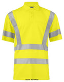 High visibility hi vis polo shirt with reflective pocket - certified class 3/2