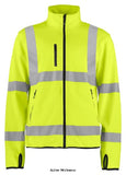 High visibility softshell jacket lite with zip guards - yellow/black - be seen and stay safe on the job