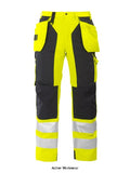 Projob 6506 high visibility work trousers holster pockets hi vis trousers