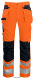 Projob 6531 high visibility work trousers with knee pad and tool pockets - class 2