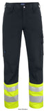 Yellow Black Projob 6533 Hi Vis Trousers Waistpants 20471 Class 1-646533 Trousers Projob Active-Workwear  Waistpants with spacious side pockets. Leg pockets, on the left side two pockets with flap and Velcro closure, also one bracket for fastening ID-card. On the right side pocket for folding rule and tools. Back pockets with flap and Velcro closure. Size C42-C64 can be extended by 5 cm.