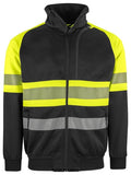 Projob hi vis 6120 zip-up sweatshirt - stay safe & visible in low-light conditions