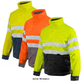 High visibility projob insulated work jacket with collar zip class 3 - 646407