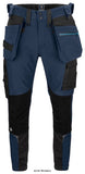 Navy Projob Stretch Men's Holster Pocket Kneepad trousers Waistpant Stretch-645550 Trousers Projob Active-Workwear Waistpants in full stretch for maximum freedom of movement and comfort. Modern fit. 4-way stretch over thighs and seat, 2-way stretch on the back side of knees and outside of lower leg. Ventilation openings with zippers along both leg sides with mesh lining, also ventilation in waist