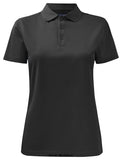 Black ladies Projob Workwear Ladies Polyester Wicking Polo Shirt Function Womens-642041 Shirts Polos & T-Shirts Projob Active-Workwear ladies polo shirt made of "spun dyed" polyester. Neck opening with three tone in tone buttons. The functional material rapidly transports moisture away from the skin. This means the garment dries quickly, keeping you fresh and dry all day. Shrink-proof and crease-resistant.