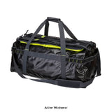 PW3 Bag 70L Water Resistant Duffle Bag Kit Bag Portwest -B950 Bags PortWest Active Workwear This water resistant duffle bag is designed to meet the most enduring work and weather conditions keeping your essential tools and accessories safe and dry. A separate inner mesh compartment provides additional storage and quick access to essential travel and work documents