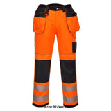 PW3 Hi-Vis Holster Work Trousers Portwest T501 innovative PW3 hi-vis trouser featuring multi-functional holster pockets, top loading kneepad pockets and an easy access multiway thigh pocket for secure storage of phone, keys and tools. Oxford fabric reinforcement at key abrasion points and triple stitching throughout guarantees maximum durability. See also matching PW3 Vision H V Jacket- T500 