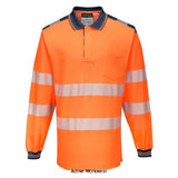 Portwest PW3 Hi-Vis Polo Shirt Long Sleeved Breathable RIS3279 -T184 - Hi Vis Tops - Portwest