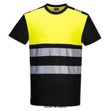 Yellow PW3 Hi Vis Segmented Contrast Tee Shirt Class 1 Portwest-PW311 Shirts Polos & T-Shirts Portwest Active-Workwear Portwest PW3 Tee Shirt is constructed using premium Hi Vis Tex Pro tape, this Cotton Comfort t-shirt offers excellent freedom of movement due to its segmented tape design. Lightweight, stylish and breathable, this High Visibility t-shirt is the perfect choice. Moisture wicking fabric