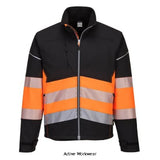Orange PW3 Hi Vis Mens Softshell Work Jacket Segmented Hi Viz Class 1 Portwest PW375 Workwear Jackets & Fleeces Portwest Active-Workwear The Portwest PW3 hi-vis class 1 softshell is characterised by its modern, fresh design and contemporary stylish fit. The high quality 3-layer breathable, water resistant and windproof fabric along with multiple practical features ensure this is a must-have solution for a range of working professionals. HiVisTex Pro reflective tape is guaranteed
