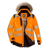 Orange PW3 Hi Vis Winter Warm waterproof Parka Jacket RIS3279 Portwest PW369 Workwear Jackets & Fleeces Portwest Active-Workwear This thoughtfully designed insulated winter parka jacket combines durable 300D Oxford polyester fabric with a modern fit and stylish look. Ideal for extreme cold weather conditions, this jacket provides excellent thermal insulation with heavyweight Insulatex lining. Outstanding features