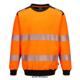 PW3 Segmented Hi-Vis Crewneck Sweatshirt Ris 3279 Portwest PW379 Workwear Jackets & Fleeces Portwest Active-Workwear