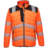 Orange PW3 Hi-Vis Padded Baffle Jacket Quilted Portwest -PW371 Workwear Jackets & Fleeces Portwest Active-Workwear This thoughtfully designed PW3 Hi-Vis Baffle features HiVisTex Pro reflective tape for greater freedom of movement. The polyester ripstop outer combined with lightweight Insulatex thermal insulation offers an ultrasoft, water resistant solution for outdoor wear. Clever features include Ezee zip fastening and zipped pockets for secure storage. Part of the Portwest PW3 range. Rail garments
