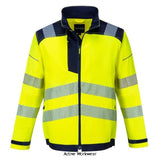 Yellow Navy PW3 Vision Hi-Vis Polycotton Drivers Work Jacket Portwest T500 RIS 3279 Hi Vis Jackets Active-Workwear Featuring the latest innovative design, this contemporary PW3 two tone hi-vis jacket is both stylish and practical. The top pocket can accommodate modern smart phone dimensions and the spacious lower pockets are zipped for extra security. Outstanding features include reflective trim, HiVisTex Pro reflective tape, hook and loop adjustable cuffs and reinforced twin stitched seams