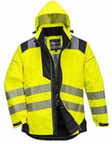 Pw3 waterproof hi-vis winter jacket portwest t400