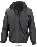 Black womens Result Core Ladies Waterproof Windproof Channel Jacket-R221F Jackets Gilets & Fleeces Active-Workwear Outer: 100% Polyester StormDri 4000 with PVC inner coating Filling: 100% Polyester Body lining: 250g/m² 100% Polyester fleece Sleeve lining: 100% Polyester Taffeta Windproof, waterproof 4000mm Fully taped seams Super warm & light, Full front zip fastening with storm flap Fold away hood Easy tear size adjustable cuffs. 