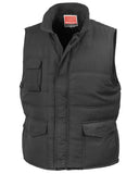 Black Result Promo Mid Weight Bodywarmer/Gillet -R94X Jackets Gilets & Fleeces Active-Workwear showerproof Windproof Luxurious soft feel fabric Double stitched seams Deep cut armholes Full front zip fastening 2 front pockets with handwarmer side inserts, outside phone pocket, pen holder pocket and inside pocket Front storm flap   This garment contains recycled materials Unisex product Suitability: leisure, hill walking, promotional & team wear
