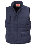 Navy Blue Result Promo Mid Weight Bodywarmer/Gillet -R94X Jackets Gilets & Fleeces Active-Workwear Outer layer: soft 100% micro Polyester Insulation: 200g/m² Polyester fibre    Lining: 190T Nylon Showerproof Windproof Luxurious soft feel fabric Double stitched seams Deep cut armholes Full front zip fastening 2 front pockets with handwarmer side inserts, outside phone pocket, pen holder pocket and inside pocket Front storm flap 