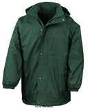 Green Result Reversible Fleece Lined Stormdri Waterproof Jacket-R160X-Workwear Jackets & Fleeces Active-Workwear Outer layer: 200g/m² StormDri 4000 Polyester with PVC coating Reverse: 280g/m² active fleece by Result® 100% Polyester Anti pilling fleece   Waterproof (4,000mm) Windproof Reversible Double stitched taped seams Concealed hood in collar with drawcord adjuster Reversible full front zip fastening 4 side pockets (2 on each reversible side) Elasticated cuffs Stud closing storm flap