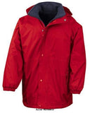 Red Result Reversible Fleece Lined Stormdri Waterproof Jacket-R160X-Workwear Jackets & Fleeces Active-Workwear Outer layer: 200g/m² StormDri 4000 Polyester with PVC coating Reverse: 280g/m² active fleece by Result® 100% Polyester Anti pilling fleece   Waterproof (4,000mm) Windproof Reversible Double stitched taped seams Concealed hood in collar with drawcord adjuster Reversible full front zip fastening 4 side pockets (2 on each reversible side) Elasticated cuffs Stud closing storm flap