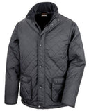 Black Result Urban Cheltenham Quilted Water Repellent Jacket-R195X Workwear Jackets & Fleeces Active-Workwear Outer: 2x2 Diamond Quilted 210T 100% Polyester Taffeta with A/C coating Inner: 100% Polyester 4 oz Polyester wadding Lining:190T Polyester Taffeta? Water repellent Lightweight Corduroy collar Stud closing front storm 