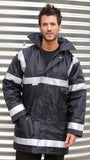Result work-guard management coat-r23x hi vis waterproofs active-workwear