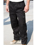 Black Result Workguard Action Comfort Trousers - R308m Trousers Active-Workwear Zip fly with button fastening Deep side pockets Tricot expansion waistband allows for adjustable fit, draught protection and comfort Knee pad pockets with articulated stitching Rear pockets with tear release closure Tear release pocket system with reflective trim Hammer loop Critical stress bar tacking 