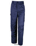 Navy Result Workguard Action Comfort Trousers - R308m Trousers Active-Workwear Zip fly with button fastening Deep side pockets Tricot expansion waistband allows for adjustable fit, draught protection and comfort Knee pad pockets with articulated stitching Rear pockets with tear release closure Tear release pocket system with reflective trim Hammer loop Critical stress bar tacking 
