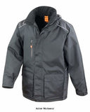Result Workguard Waterproof Vostex Long Work Jacket - R305X Jackets Gilets & Fleeces Active-Workwear  Outer: 100% 300D Oxford Polyester with PVC coating Lining: 100% 210T Polyester taffeta Filling: 100% Polyester wadding Waterproof 2000mm Windproof Full front heavy 2 way zip Stud and tear release front storm flap