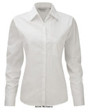 Russell Collection Ladies Long Sleeve Pure Cotton Corporate Shirt - 936F Shirts Polos & T-Shirts Active-Workwear