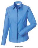 Russell collection ladies l/sl poplin-924f shirts polos & t-shirts active-workwear