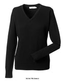 Ladies v neck jumper sweater-710f-russell collection