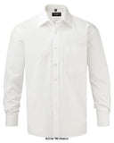 Russell collection long sleeved pure cotton corporate work shirt - 936m shirts & blouses active-workwear
