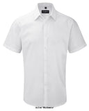 Russell Collection Mens Short Sleeved Herring Bone Shirt -963M - Shirts & Blouses - Russell Collection