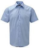 Russell Collection Mens Short Sleeved Herring Bone Shirt -963M - Shirts & Blouses - Russell Collection