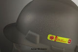 Dark Safety Helmet Emergency Id ICE - Star Of Life -In Case of Emergency Wsid01-Head Protection Active-Workwear
