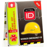 Safety Helmet Emergency Id ICE Star Of Life In Case of Emergency Wsid01-Head Protection Active-Workwear The WSID-01 is our original "Worker Emergency ID". It is easily fitted to the exterior of each workers hard hat. Securely stores their critical and potentially lifesaving ID information essential in the event of a serious accident or medical emergency. The LATEST VERSION of our WSID-01 features new "Emergency Design" that utilizes the internationally recognized "Star of Life" medical symbol