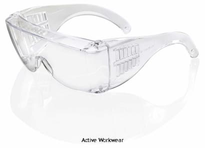 Seattle Safety Spectacle (Pack Of 10) Beeswift- Bbss eye Protection Active-Workwear Eye Wraparound clear cover spectacle. Polycarbonate lens. Ventilated side arms. Width 65mm. Conform to EN166: Optical Class:1 F - (Low impact energy) 2-1.2 - UV Filter