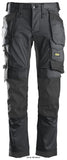Snickers 6241 Allround Work Stretch Tapered Leg Trousers Holster Pockets  Kneepad Trousers Active-Workwear These are our current best selling Snickers Trousers all round Snickers 6241 stretch trousers Workwear goes street smart in these best selling stretchy work trousers that feature slimmer legs for a clean,, technical look. Stretch Cordura at the knees combined with 4-way stretch at the back to provide great flexibility and comfort. Stretch Cordura at the knees for flexibility, comfort