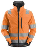 Snickers 1230 allround work high visibility softshell jacket class 3 hi vis jacket