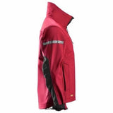 Red Snickers Allround Work Softshell Work Jacket - 1200 Snickers Jackets Active-Workwear A modern softshell jacket that combines amazing fit and hardwearing comfort with advanced functionality. Windproof and water-repellent. The ultimate choice for everyday work all year round. Dropped back ensures protection in all working positions Fleece-lined and high wind-protective collar keeps you warm and comfortable Plenty of space for profiling 
