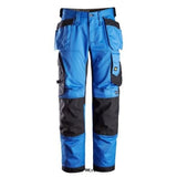 True Blue Snickers Allround Work Stretch Loose Fit Work Trouser Holster Pockets-6251 Trousers Active-Workwear Versatile work trousers with stretch and loose fit designed for maximum comfort and mobility during intense work. Holster pockets offer convenient storage for tools and equipment.  2-way stretch fabric with 4-way stretch panels at back Knee Guard system with stretch CORDURA reinforcement