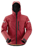 Red Snickers Allround Work Softshell Jacket with Hood - 1229 Jackets & Fleeces Active-Workwear Hardwearing softshell work jacket with a hood built for use all year round. The work jacket is designed to offer dependable working comfort and protection against elements in harsh working environments. Cordura reinforced elbows Pre-bent sleeves Hood for extra protection Reflective details Wind and water protection Size XS-3XL